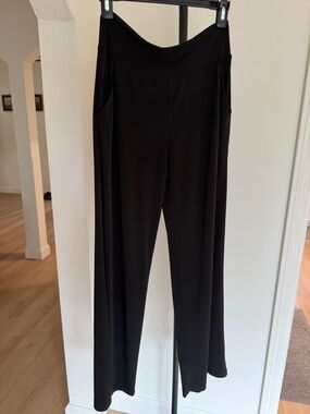 Clara Sun Woo Black Wide Leg Pants Stretch Pull-On Size Small